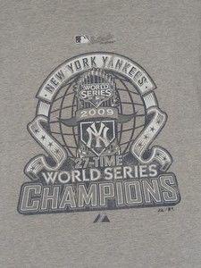 Majestic New York Yankees 2009 World Series Champions T-Shirt Size 2XL